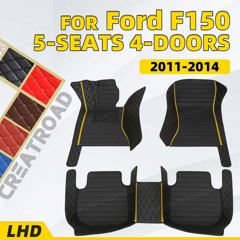 

Custom Car Floor Mats For Ford F150 Four Doors 2011 2012 2013 2014 Auto Foot Pads Automobile Carpet Cover Interior Accessories