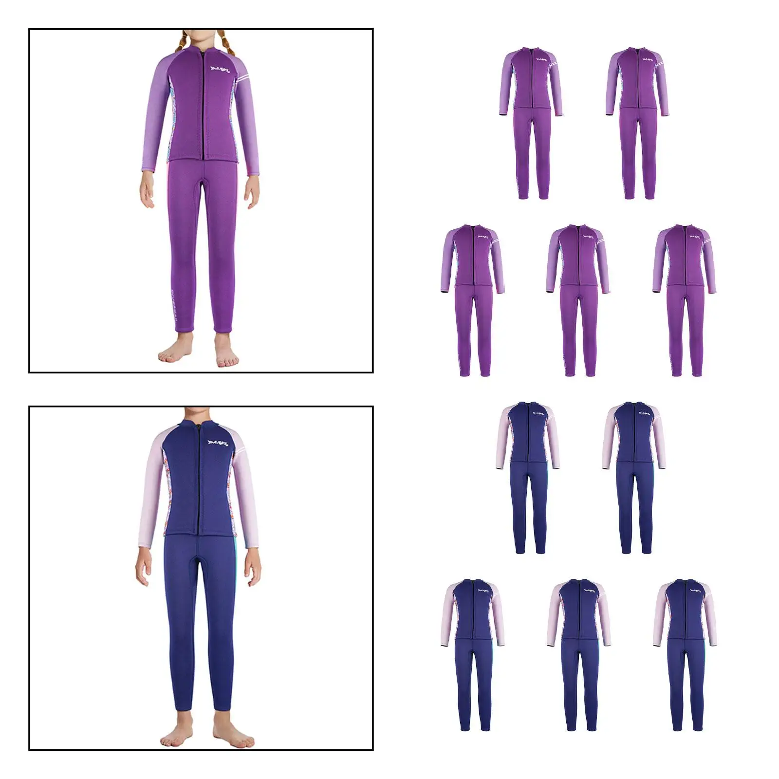 

Детский гидрокостюм 2,5 мм из неопрена, гидрокостюм, купальный костюм на молнии спереди, костюм для подводного плавания