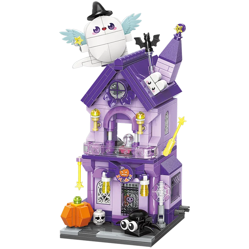 keeppley building blocks fairy tale town city colorful street scene series model diy cabin assembled toy ornaments birthday gift