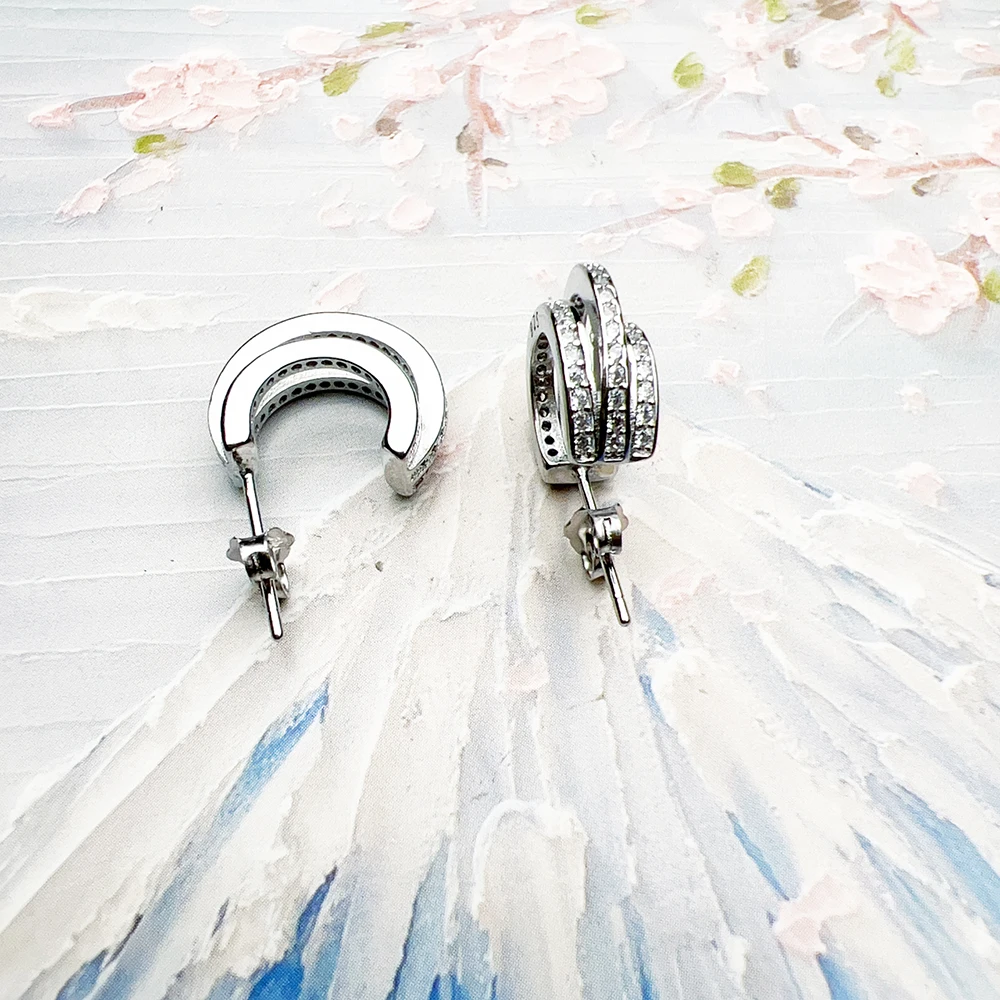 Klappbare Creolen, Kreise, brandneuer feiner Schmuck für Frauen, Vintage-Geschenk aus 925er Sterlingsilber – Detail 9