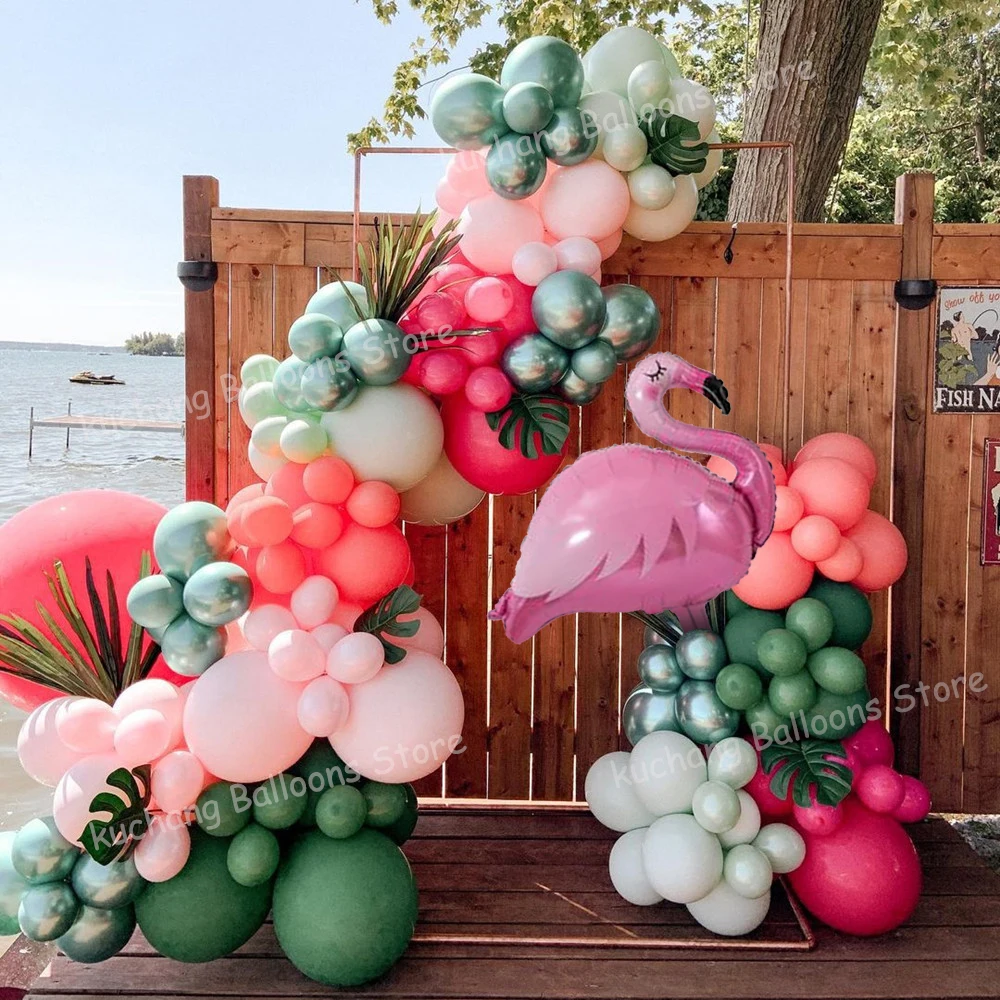 146pcs Tropical Hawaiian Balloon Garland Arch Balloons Summer Hawaii Party Baby Shower Kids Wedding Birthday Party Decorations