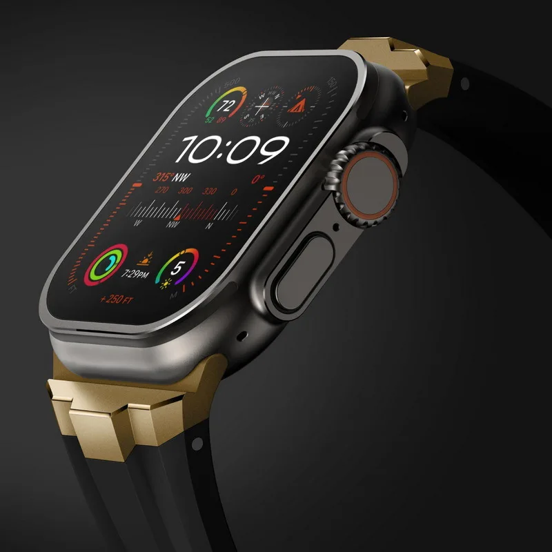 apple-watch-ultra2、ultra-3、s10、s11世代対応のステンレススチール、シリコン、レザー製の新しいウォッチバンド、スーツベスト