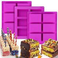 Rice Snacks Molds for Rice Krispies Treats Baking, 6-Cavity Chocolate Bar Mold Candy Making Supplies for Cornbread Butter Mould