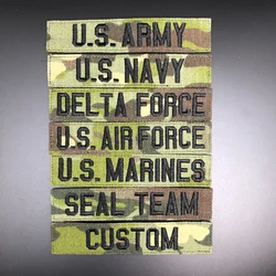 Tropic Multicam Custom Name Tapes, Chest Services Morale Tactical Military Embroidery Patch Badges