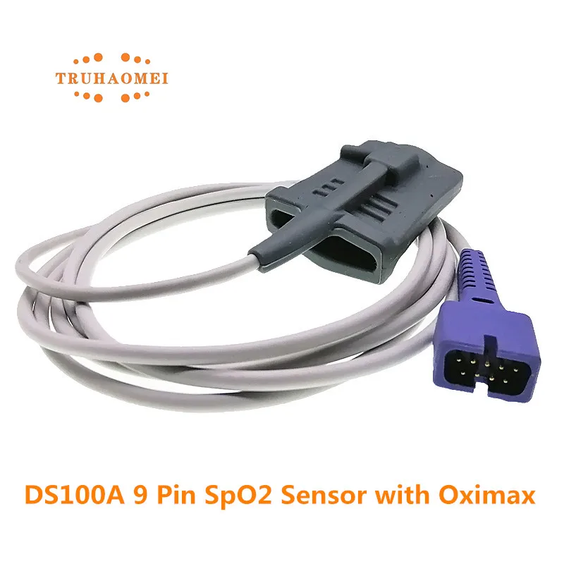 DS100A For SPO2 Sensor 9 Pin 2.5 Meters Long Wire N65 Philips Schiller Colin Datascope Edan Mindray GE