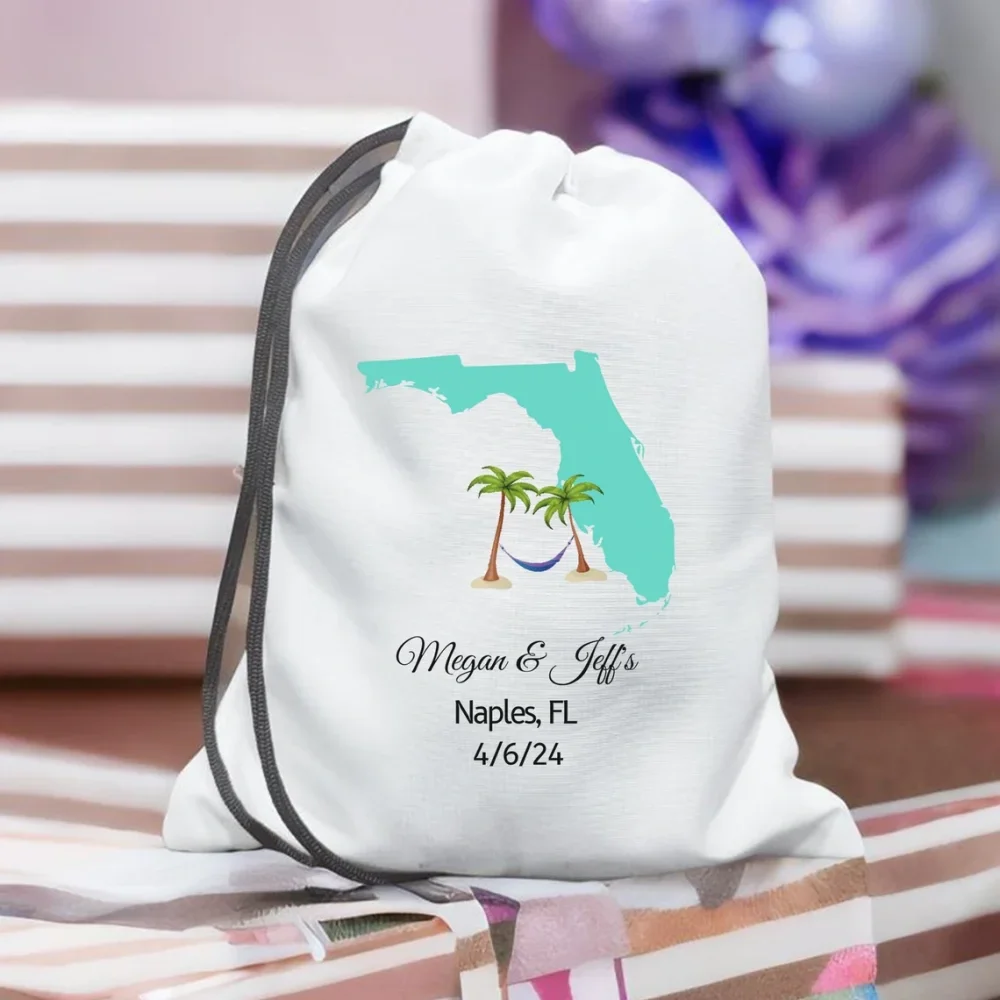 20 Custom Florida State Outline Bags,Bachelorette Parties,Wedding Favor Bag,State UV bags,Hangover kit bags,Florida Welcome Bag