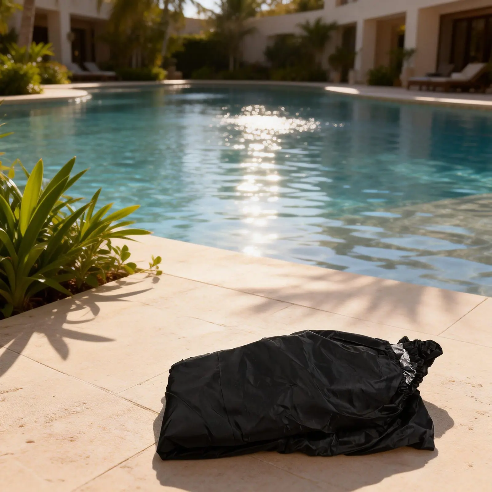 Black 210D Oxford Inflatable Rectangular Pool Cover 130x72x22 Inch Rainproof Dustproof For Outdoor Garden Swimming Pool