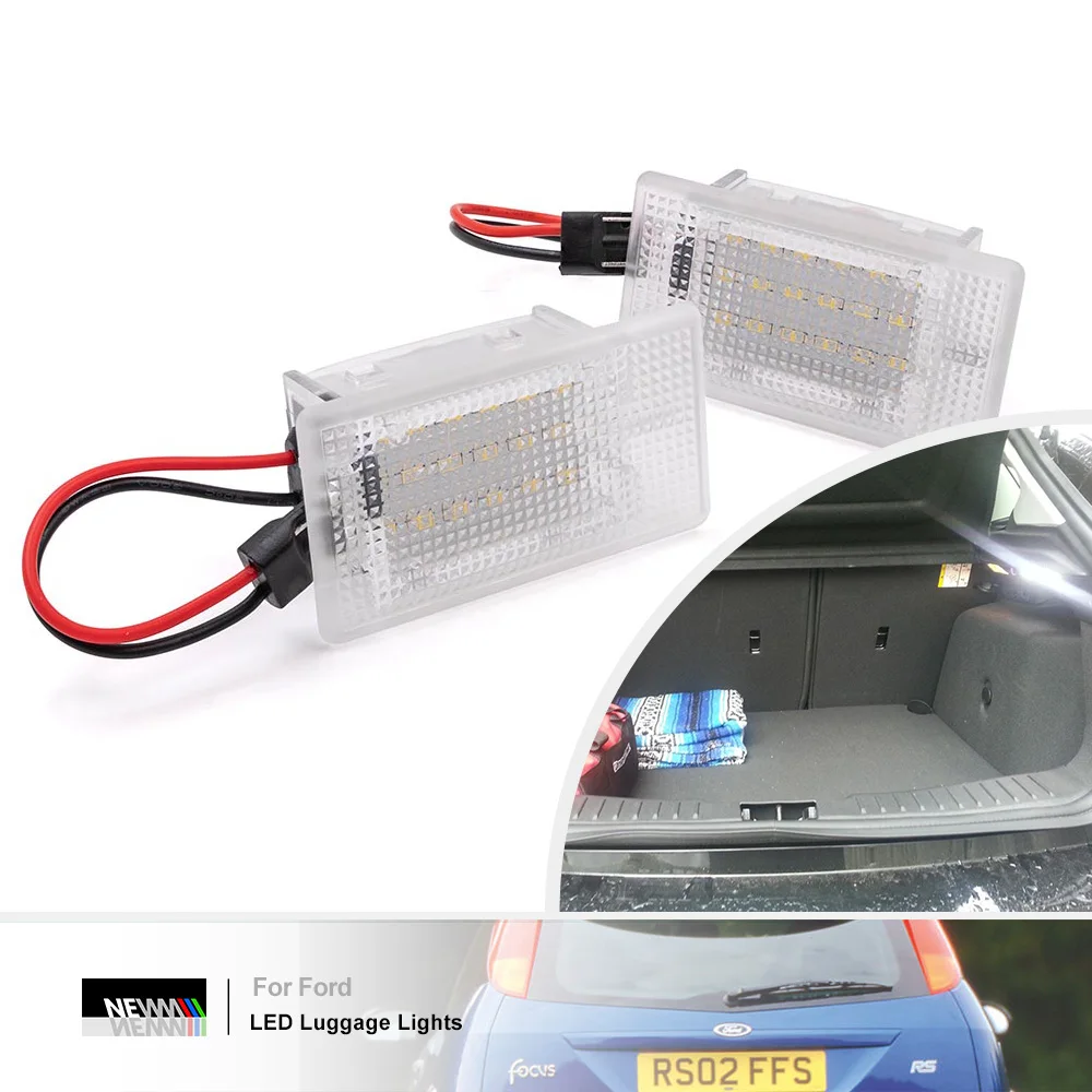 2Pcs LED Courtesy Luggage Lights for Ford Focus Mk1 Mk2 Fiesta Escort Granada Scorpio Canbus No Error Trunk Lamps Boot Lights