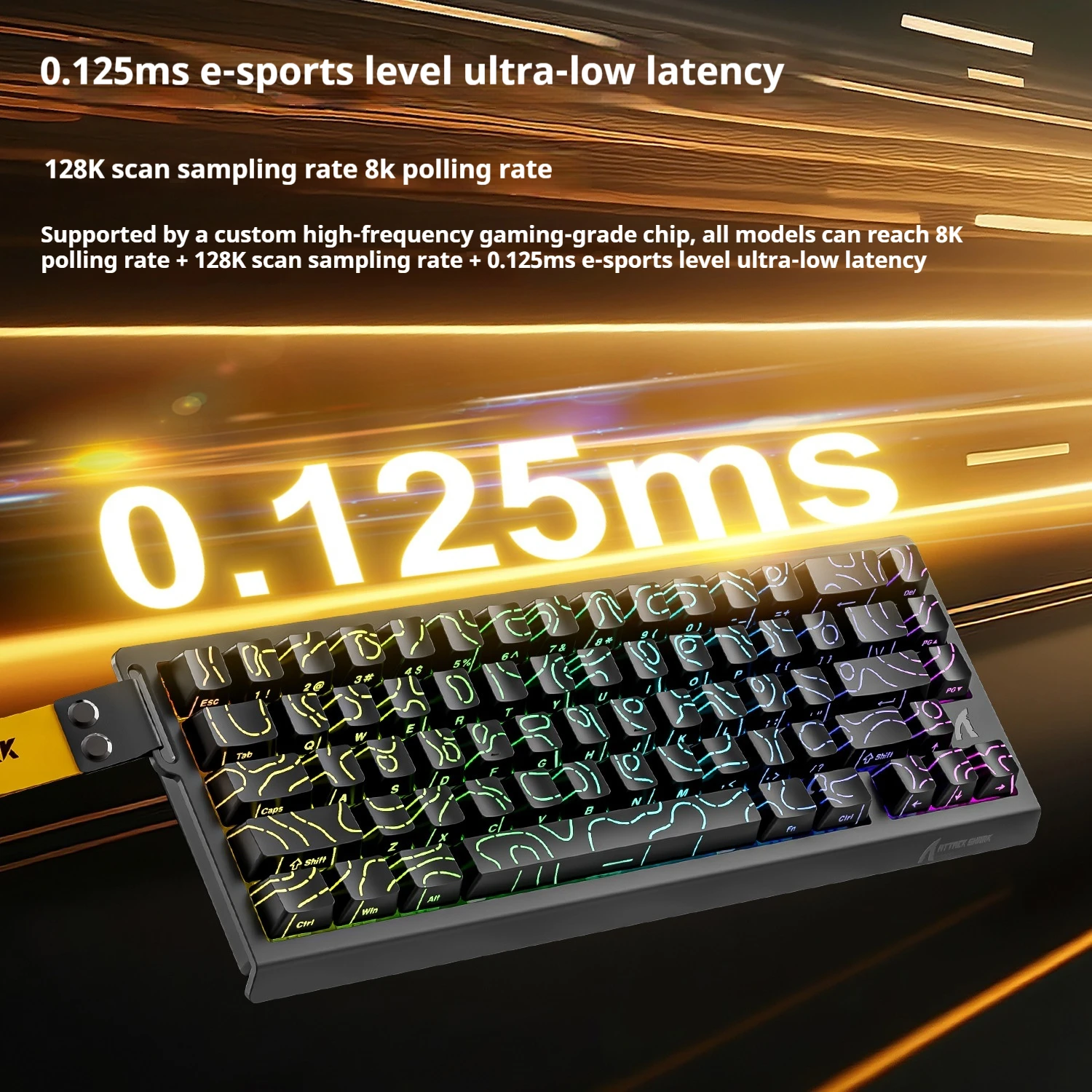 Attack Shark X68HE لوحة المفاتيح الميكانيكية المحور المغناطيسي الجانب محفور RGB Esports قابل للتعديل مفتاح السفر الكمون المنخفض