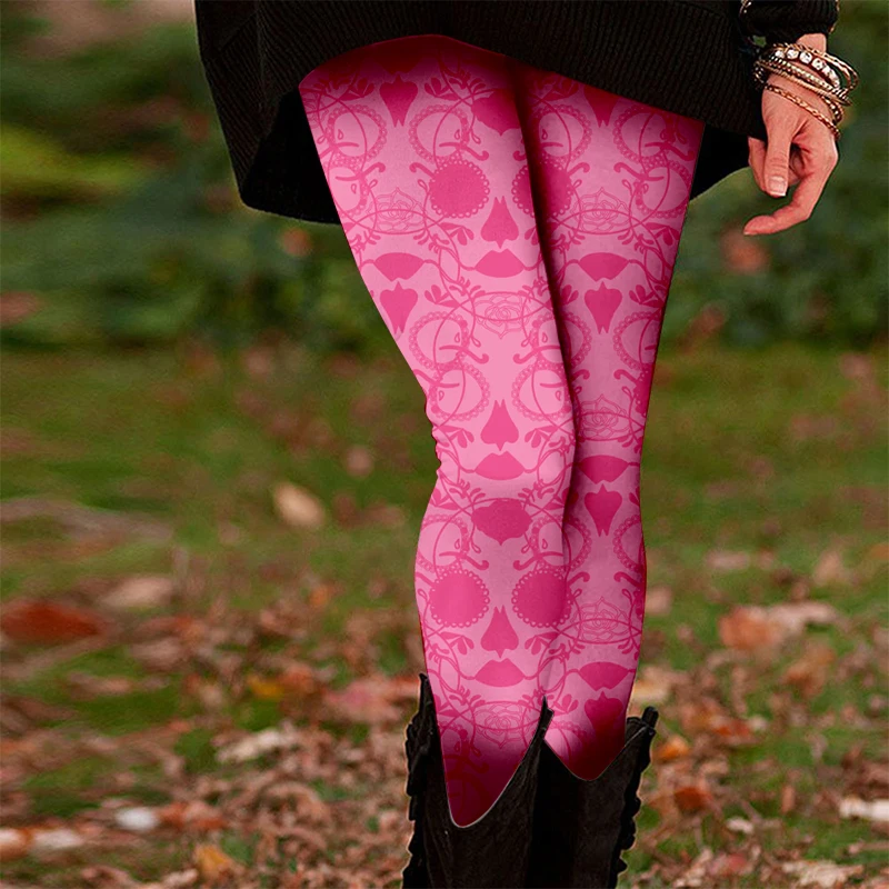 Bunte Yogahose mit 3D-Druck für Damen, Halloween-Element, lässig, bequem, Leggings, modisch, Laufen, Tanzen, Sport, elastische Hose
