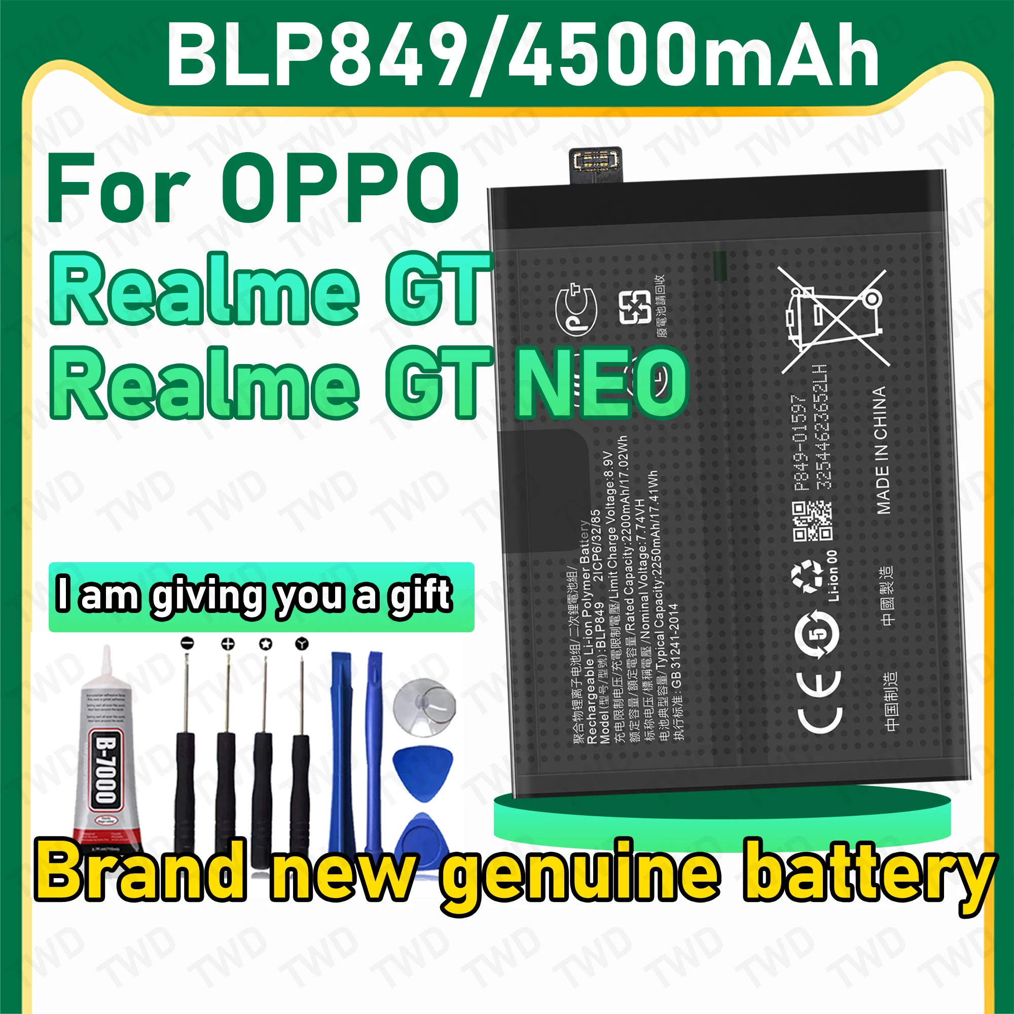 

BLP849 Large capacity Battery For OPPO Realme GT/GT Master Explorer Edition Batteries New High Quanlity+Free Tools