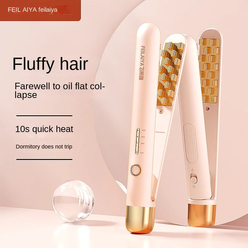 us 3D Grid Hair Crimper Curling Iron Volumizing Hair Iron Ceramic Corn Perm Splint Flat Iron Hair Styling Tools Gift for Women