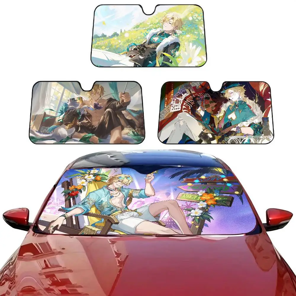 Game Honkai Star Rail aventurine Car Sun Shade Front Window Sunshade for Most Sedans SUV Blocks Max Uv Rays Keep Your Vehicle