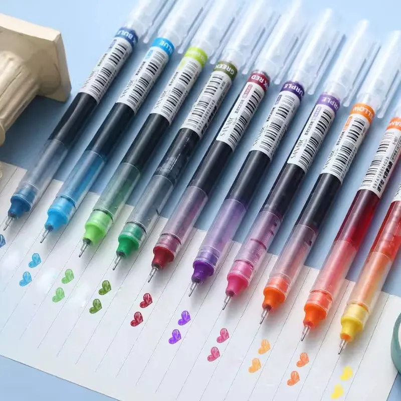 10本入り 大容量 速乾 ニードルチップ カラージェルペン 0.5mm 細字 ボールペン DIY 日記 描画 10色