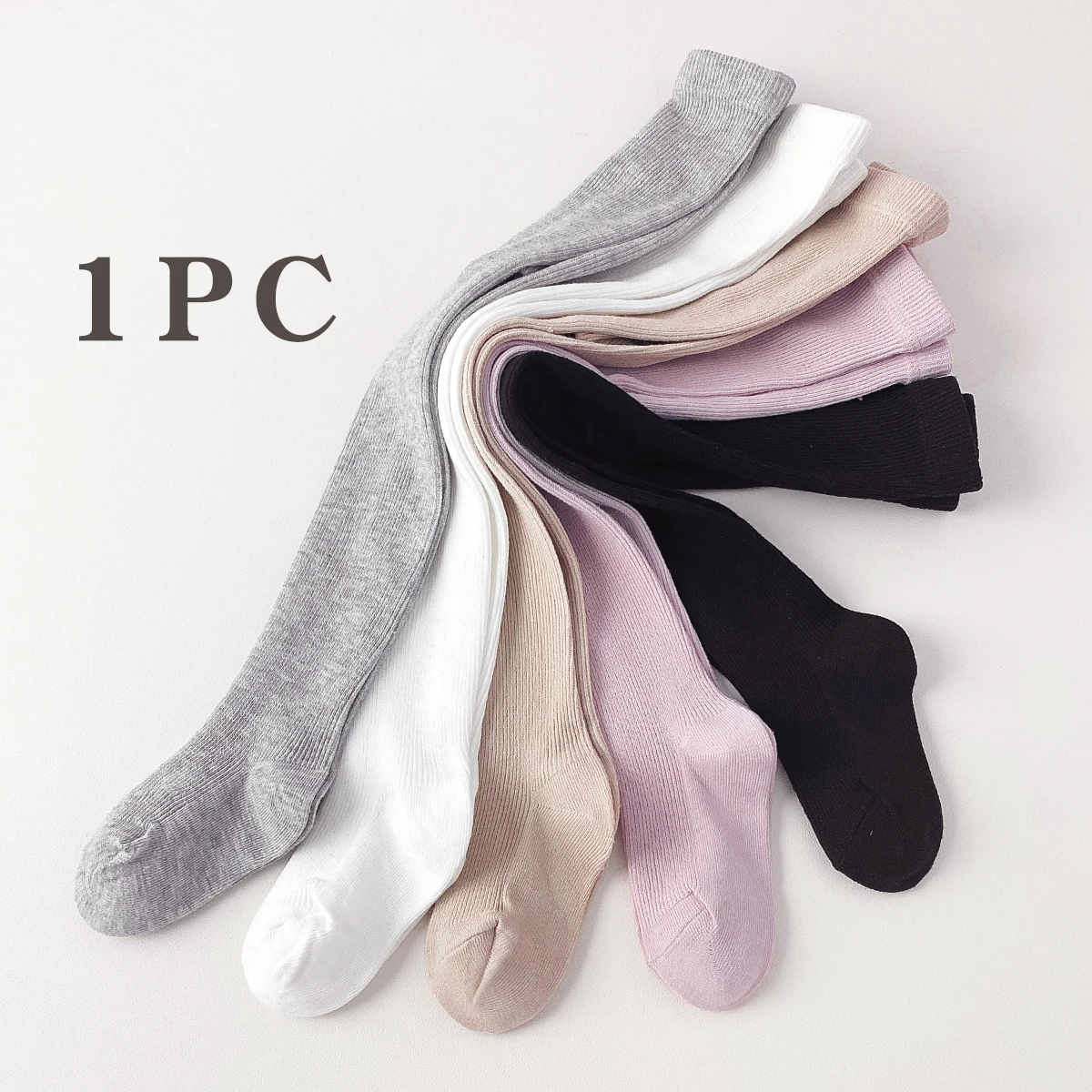 1 Pairs Spring & Autumn Season's Children's Baby Toddler Leggings Solid Color Plain Tights for Baby Girls and Kids