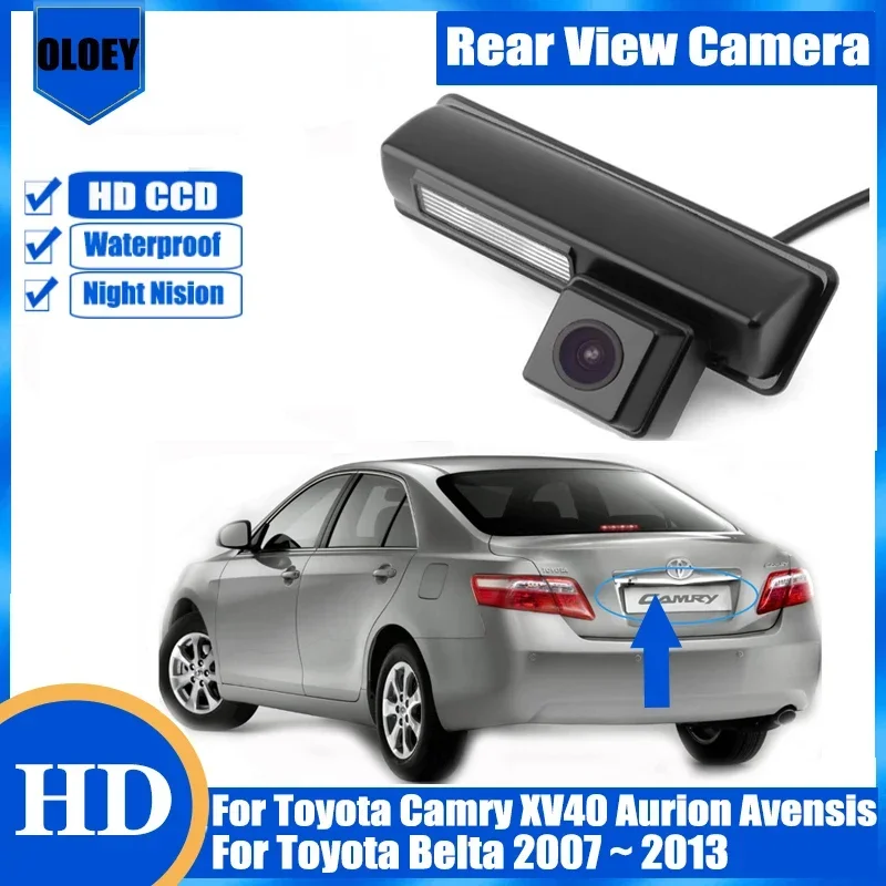 

Rear View Reverse Camera For Toyota Camry XV40 Aurion Avensis For Toyota Belta 2007 ~ 2013 CCD HD Parking license plate camera