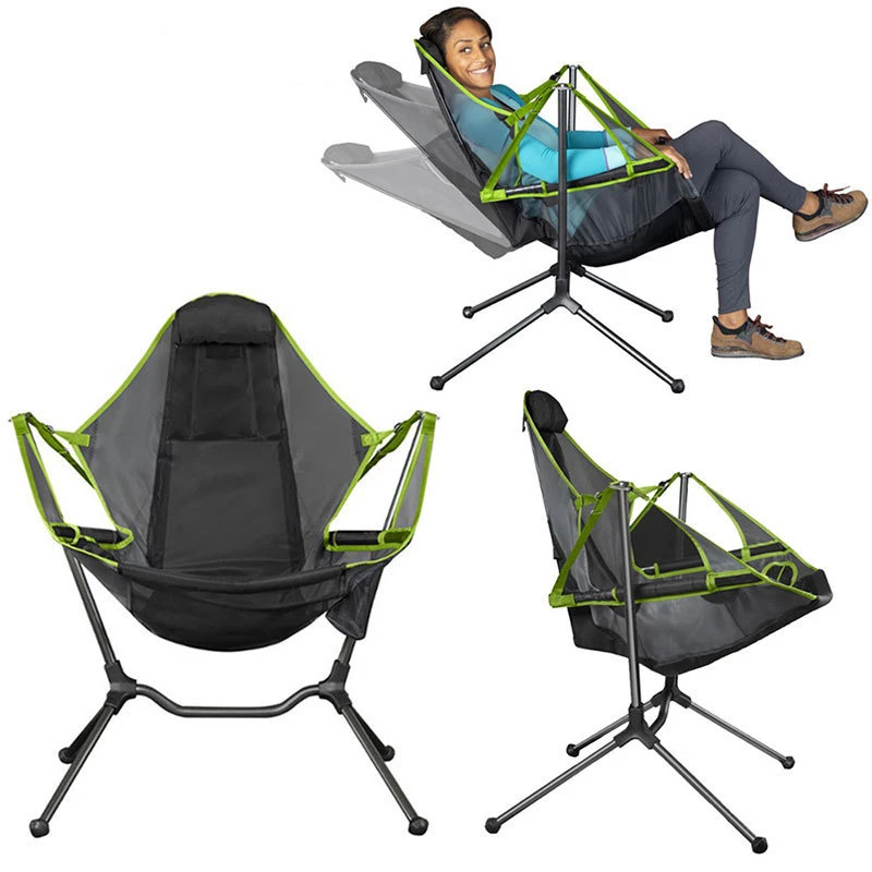 Camping rocking chair Aluminum ultra light camping fishing BARBECUE portable folding chair Beach moon chair