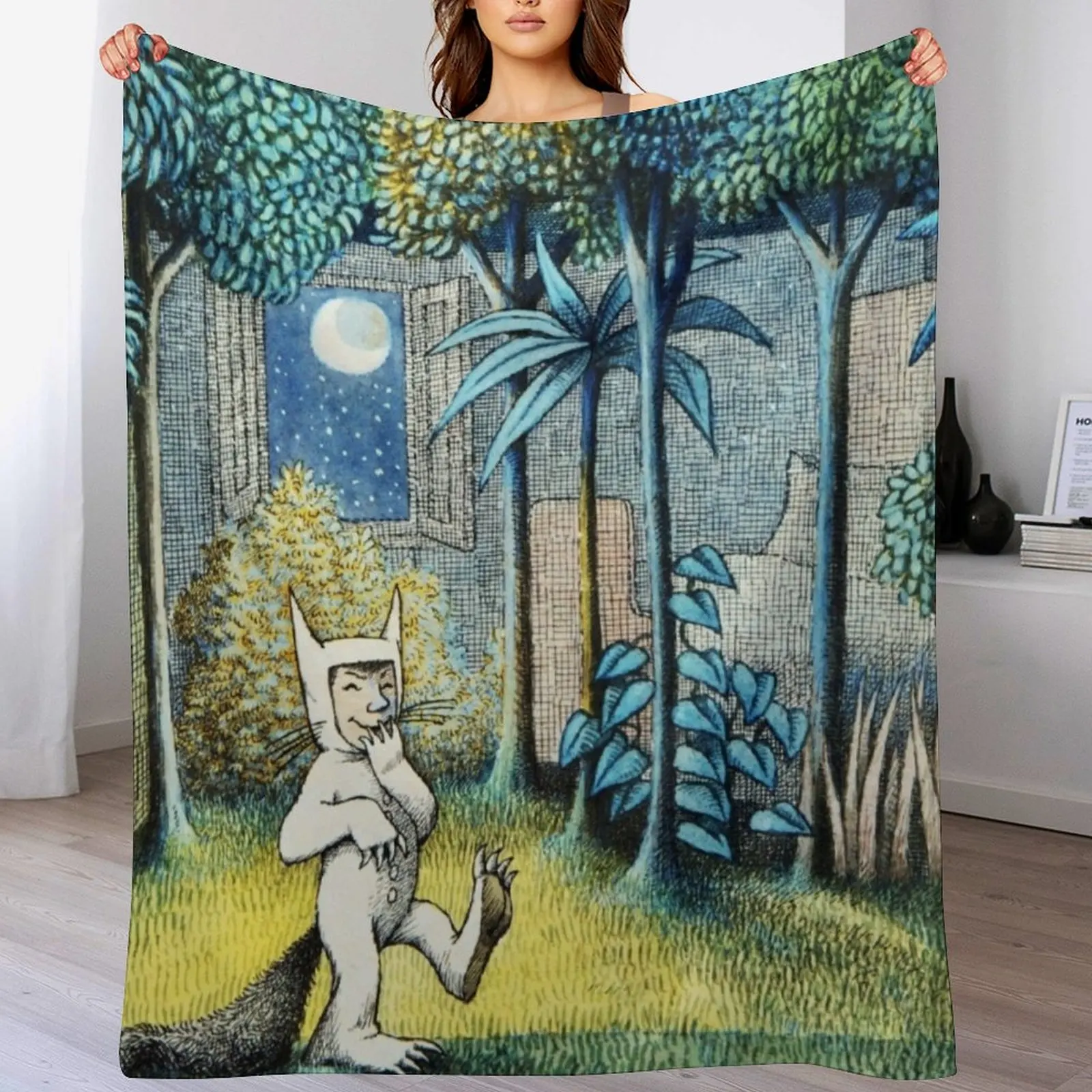 

Let the Wild Rumpus Start Throw Blanket Bed Decorative Sofa bed plaid Hairys Blankets