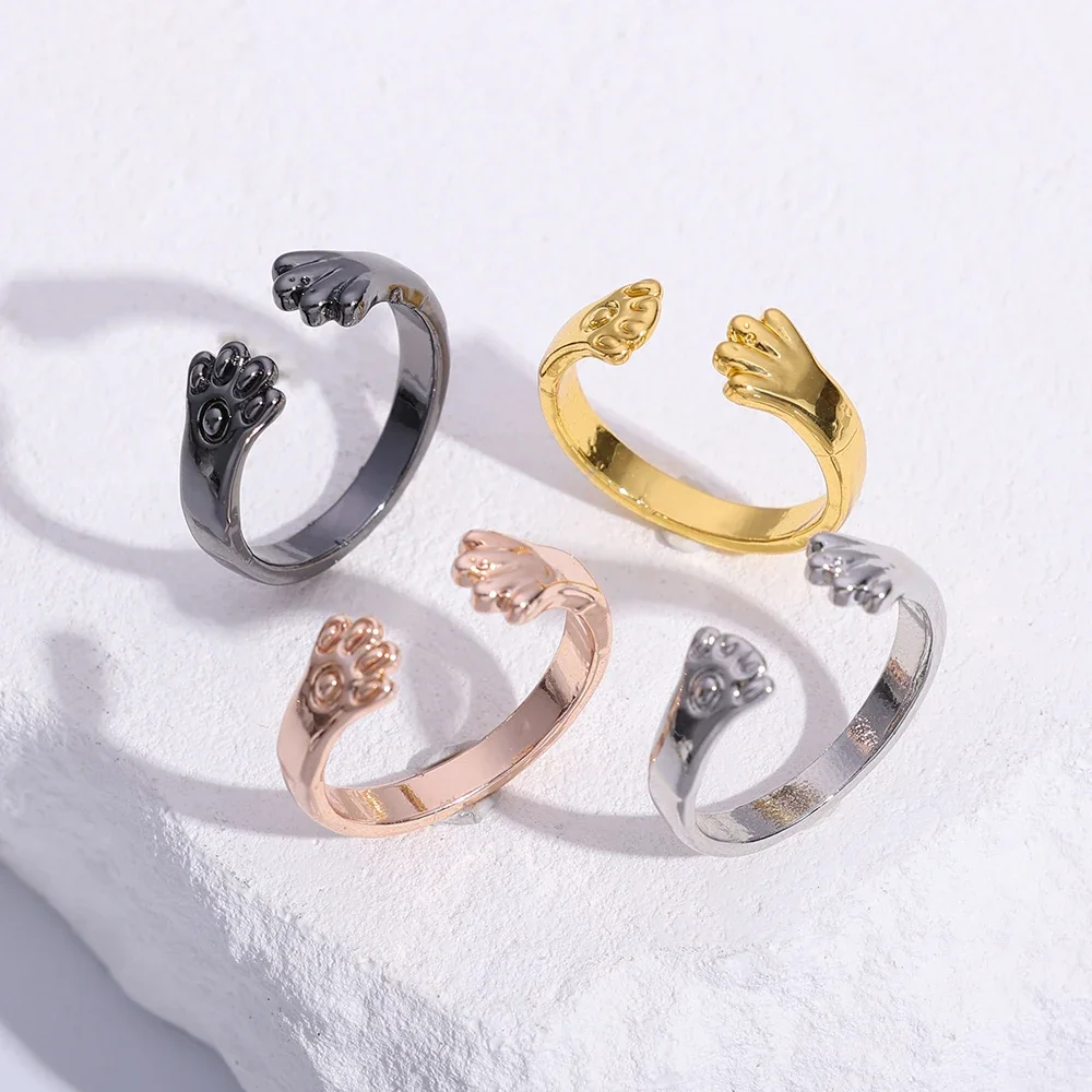 Cute Ring Cat Ear Finger Ring Animal Finger Open Design Adjustable Fashion Simple Ring for Women Girl Child Gift Jewelry Кольцо