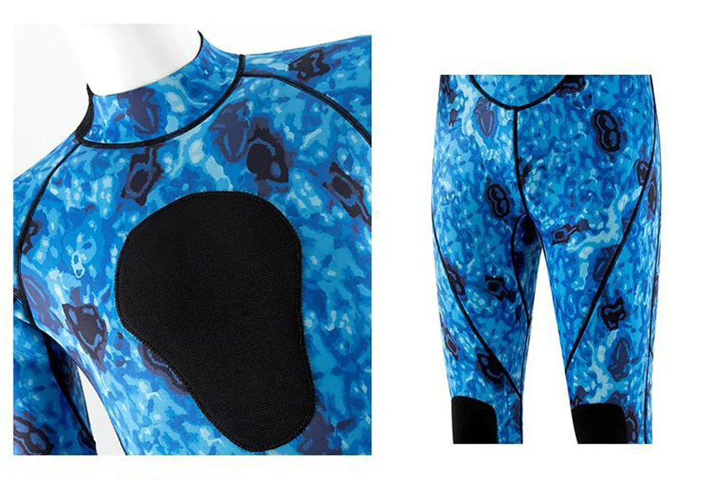 3mm Speerfischen Neoprenanzüge Neoprenanzüge Angeln Tauchen Surfen Schnorcheln Kajakfahren Camouflage Erwachsene Ganzkörper Thermal Warm halten – Detail 7