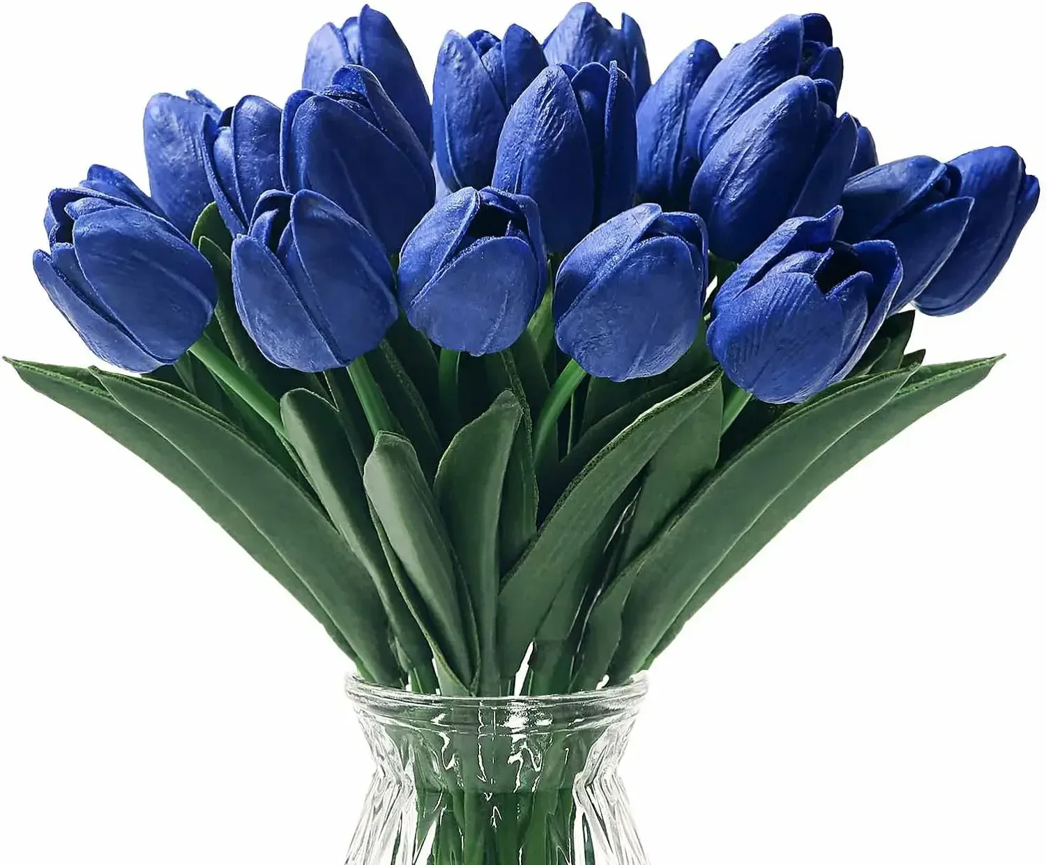 

Artificial Flowers Tulips Real Touch 20Pcs Fake Blue Flowers Arrangement for Home Decorations Wedding Decor