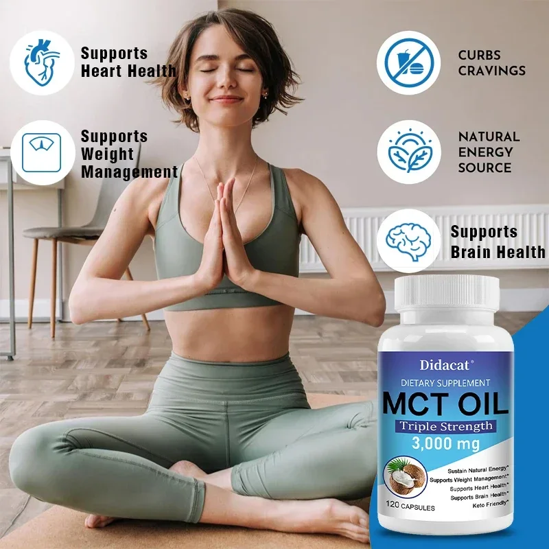 MCT Oil Capsules 3000 Mg - Great for Ketogenic Diet, Ketosis & Ketogenic Diet, Healthy Weight Management, Heart & Brain Health