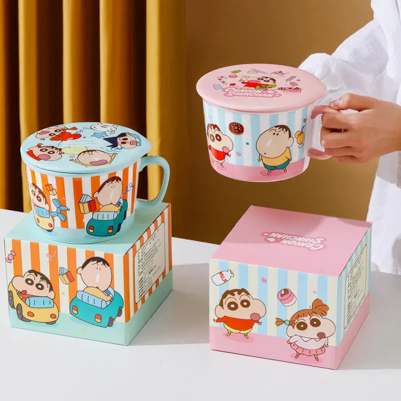 New Crayon SHINCHAN Cute Cartoon Anime Ceramics Ramen Bowl Beautiful Breakfast Rice Bowl Kitchen Dinnerware Kid Birthday Gift