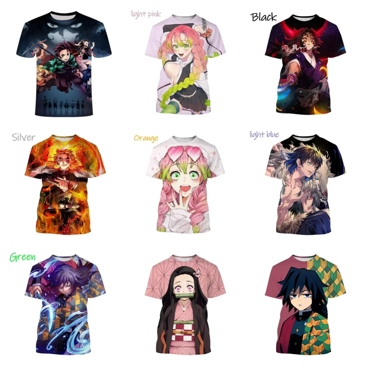 

2025 Summer Hot Sale Anime Demon Slayer: Kimetsu No Yaiba-Infinity Castle Arc Series T-Shirt Adult Children's Fashion Top Casual