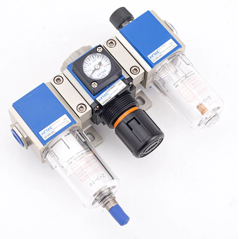 AirTac GC200 300 400 600 Air Source Processor FRL Pneumatic Filter Oil-Water Separator Pressure Regulating Valve Lubricator