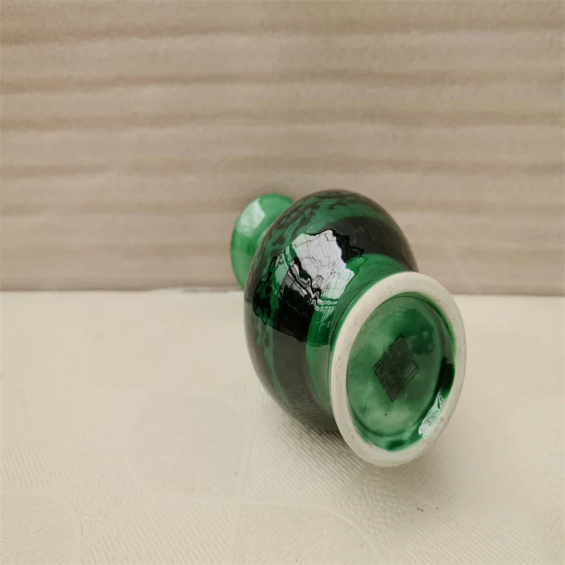 Chinese Old Porcelain green glaze Vase with intricate lotus pattern