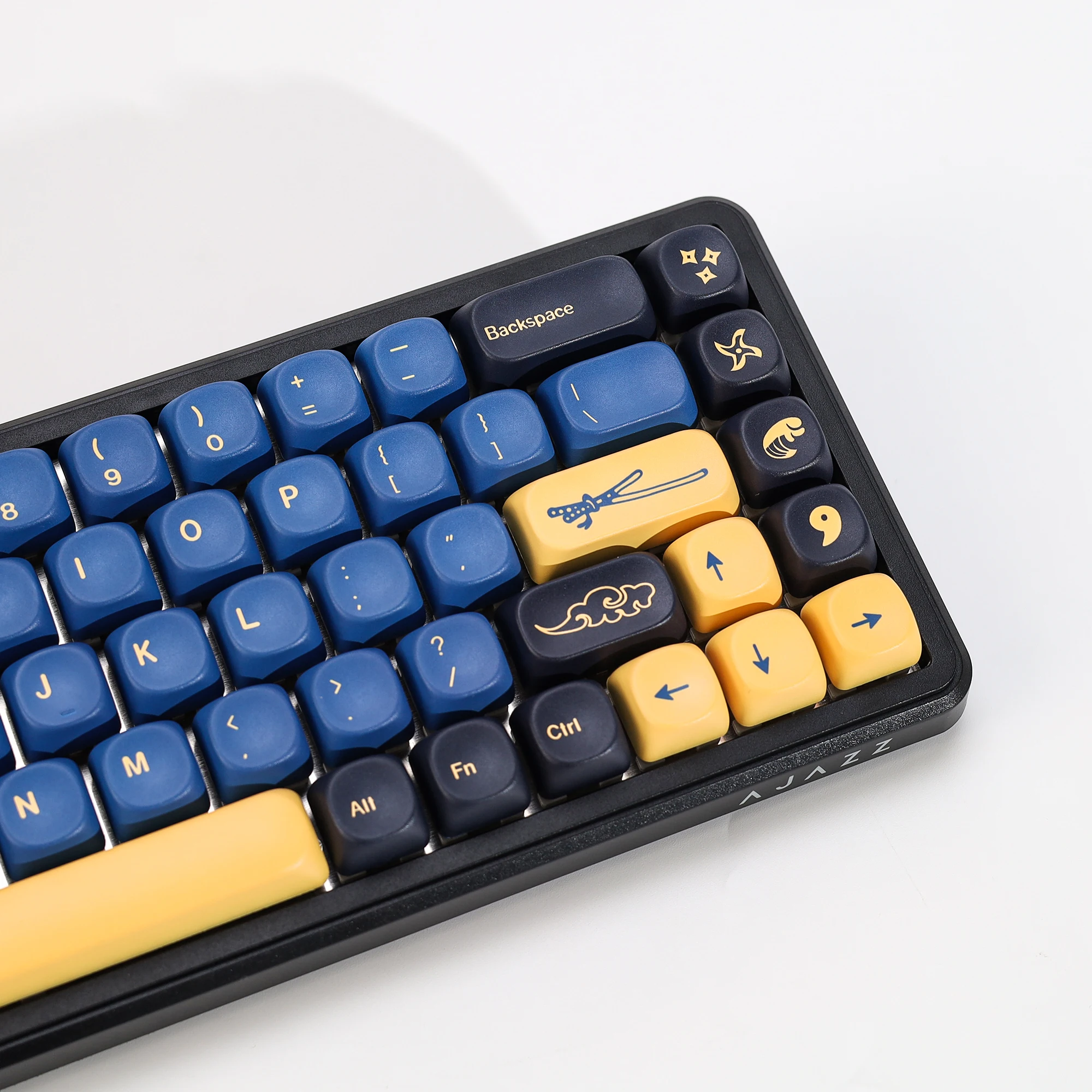 KBDiy GMK Blue Samurai Tastenkappen Retro KOA MOA PBT Keycaps ISO Custom für 75% 60% Magnetische Gaming Mechanische Tastatur KIT Tastenkappen – Detail 14