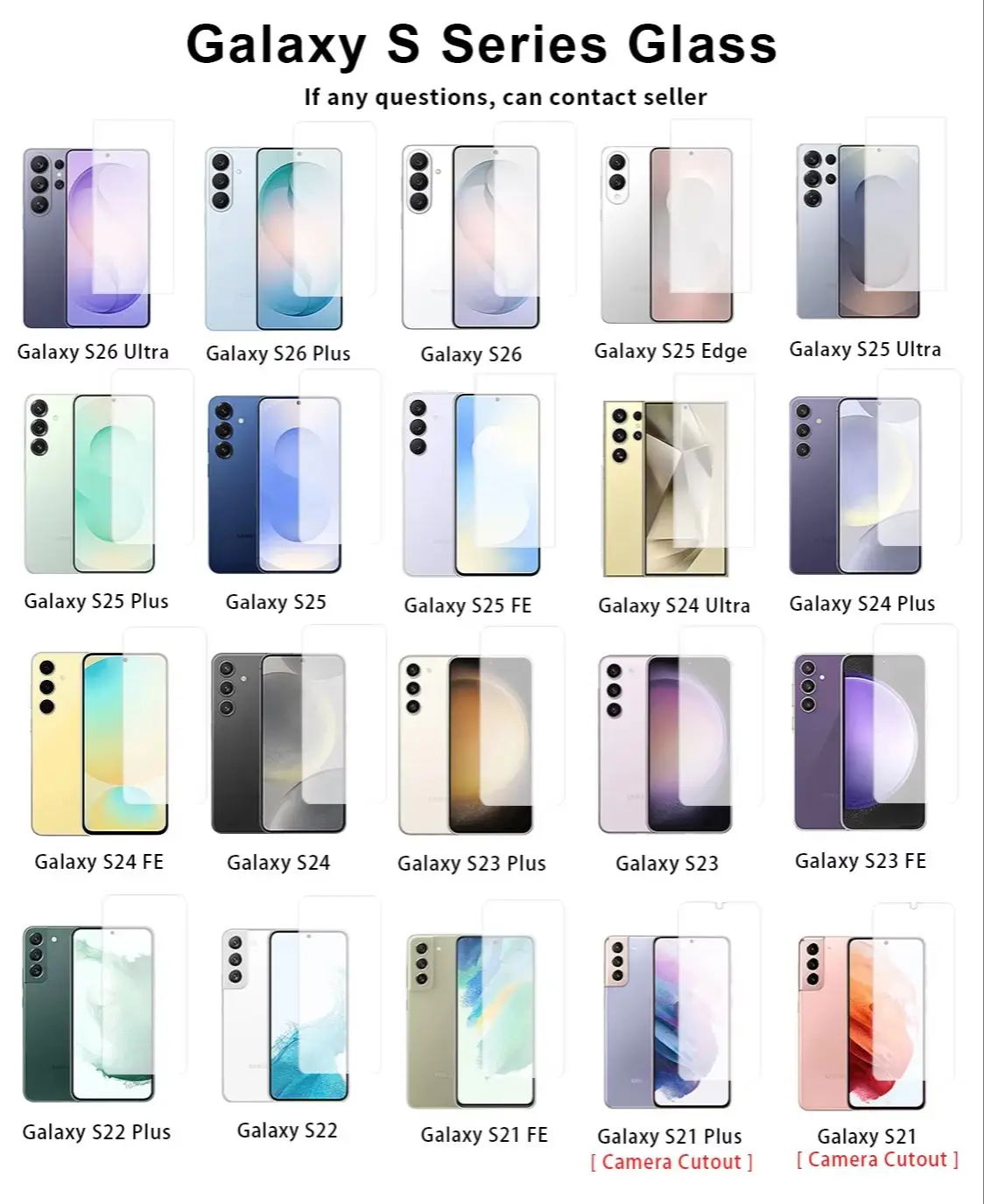 Hochtransparentes Schutzglas für Samsung Galaxy S26 Ultra S24 FE S22 S21 S23 S25 Plus Displayschutzfolie, bruchsicher, gehärteter Film – Detail 1