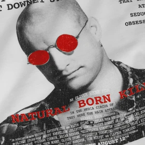 Kaos Natural Born Killers Poster Film Klasik 90-an Sopir Taksi Pakaian Pria Putih Oranye Jarum Jam Kemeja Lengan Pendek 8 pengemudi taksi penjualan terbaik - №