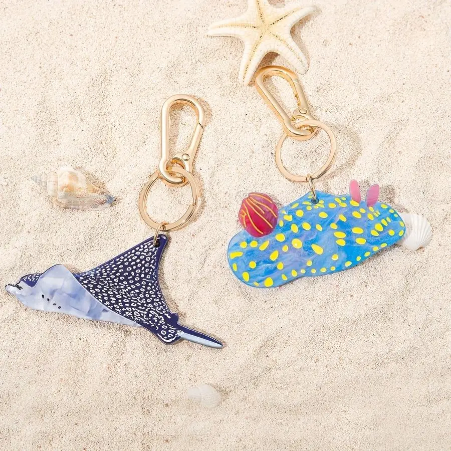 1/5/10/20/50/100pcs Personalized Acetic Acid Bag Accessory, Blue Sea Slug Marine Creature Eagle Pattern Bag, Charming Keychain M