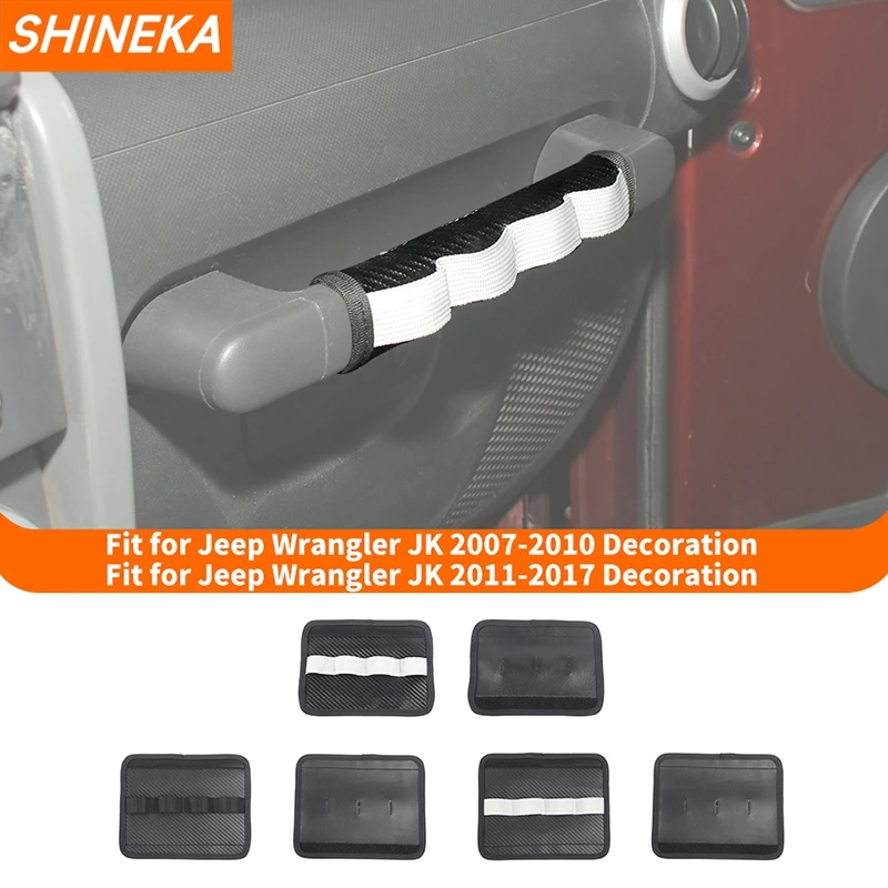 

SHINEKA Car Leather Tool-Mountable Co-Pilot Grab Handle Protector Cover fit for Jeep Wrangler JK 2007-2017 Interior Accessories