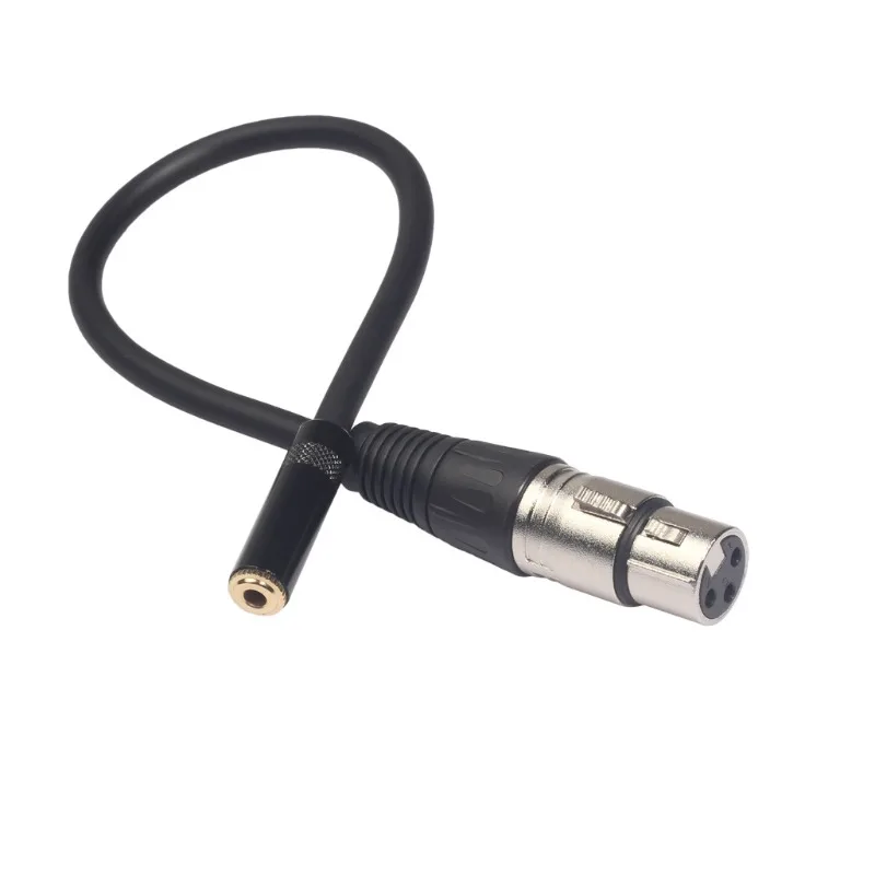 

Spot Black Zinc Alloy Shell with Shielding 3.5 Female To Canon Female Audio Cable Microphone Adapter Cable 0.3 Meters