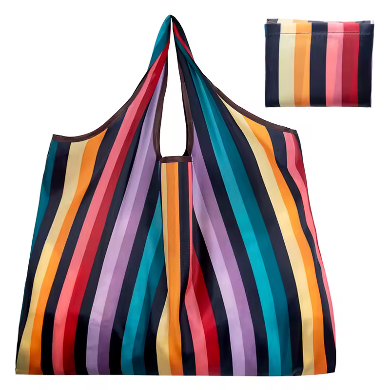 BIG Eco-Friendly Folding Shopping Bag Reusable Portable Shoulder Handbag for Travel Grocery Fashion Pocket Tote - Image 19