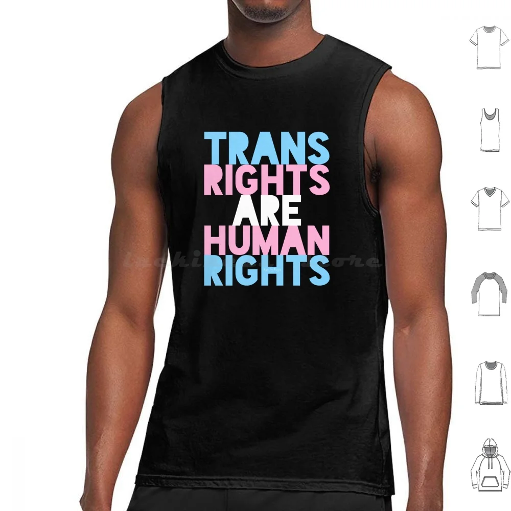 Trans Rights Are Tank Tops Print Cotton Trans Pride Flag Community Inclusive Nonbinary Non Binary Enby Trans Rights