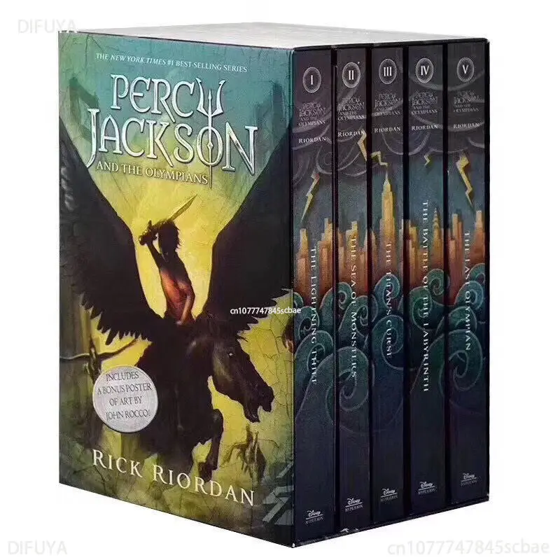 5 Books/Set Percy Jackson & The Olympians English Original Novel Books Children's English Picture Book Sets DIFUYA