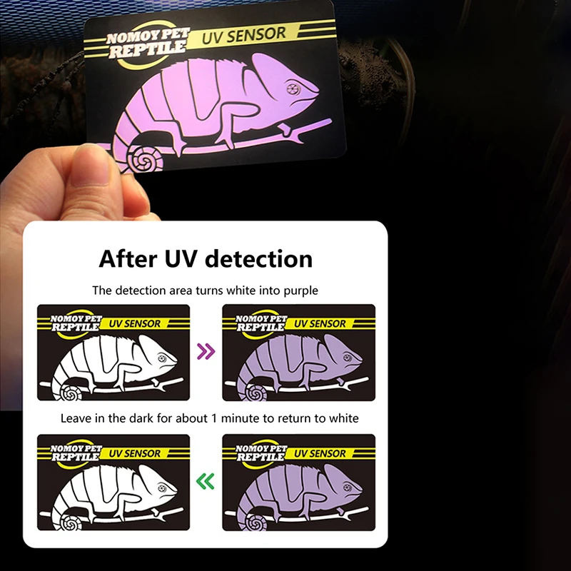 Réptil UVB Lâmpada, Testes UV Tester Papel, medidor, Tartaruga Ultravioleta Teste Ferramenta, Pet fornecimentos
