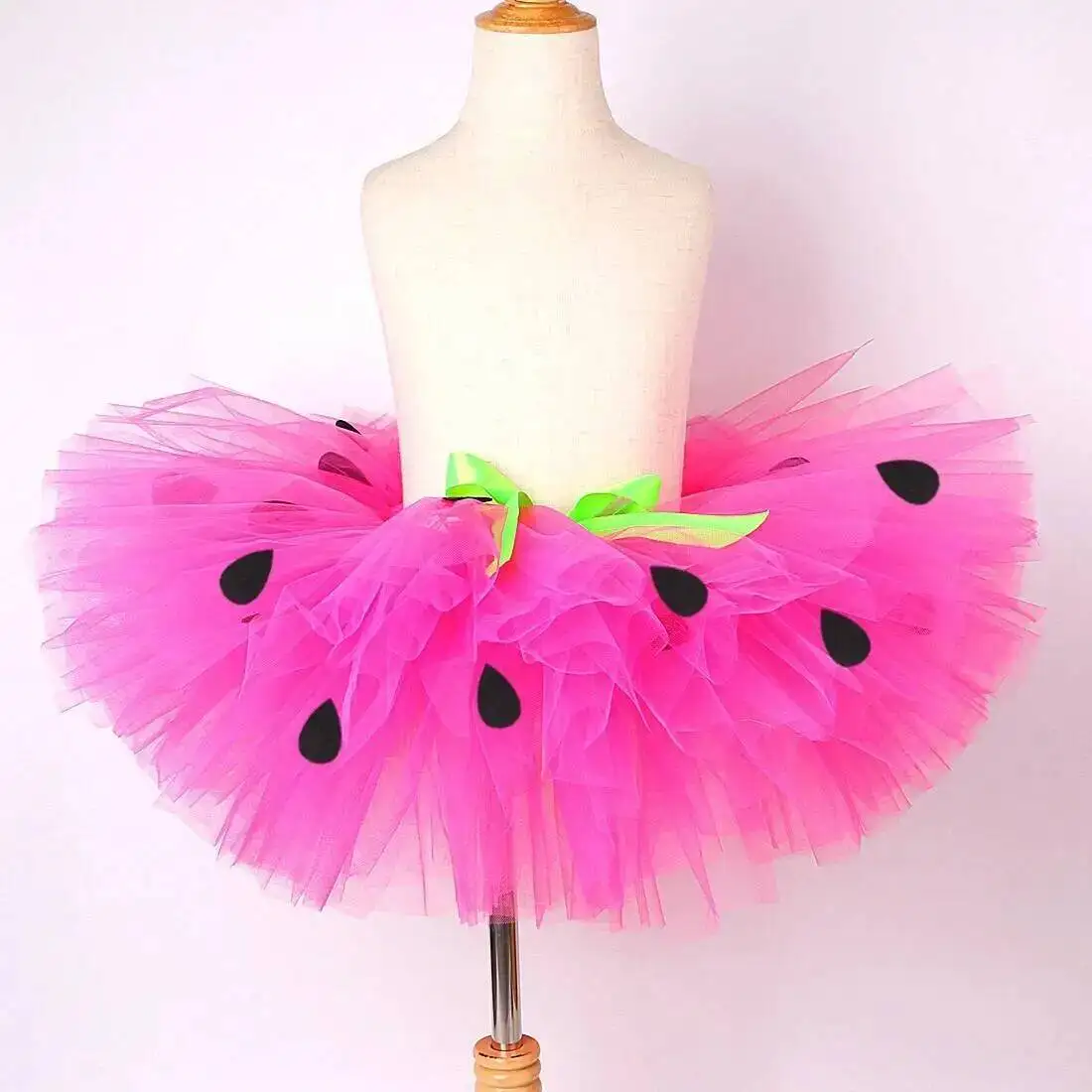 Baby Girls Strawberry Tutu Skirt Outfit for Kids Fruits Birthday Party Ballet Tutus Red Hot Pink Princess Costumes with Hairband