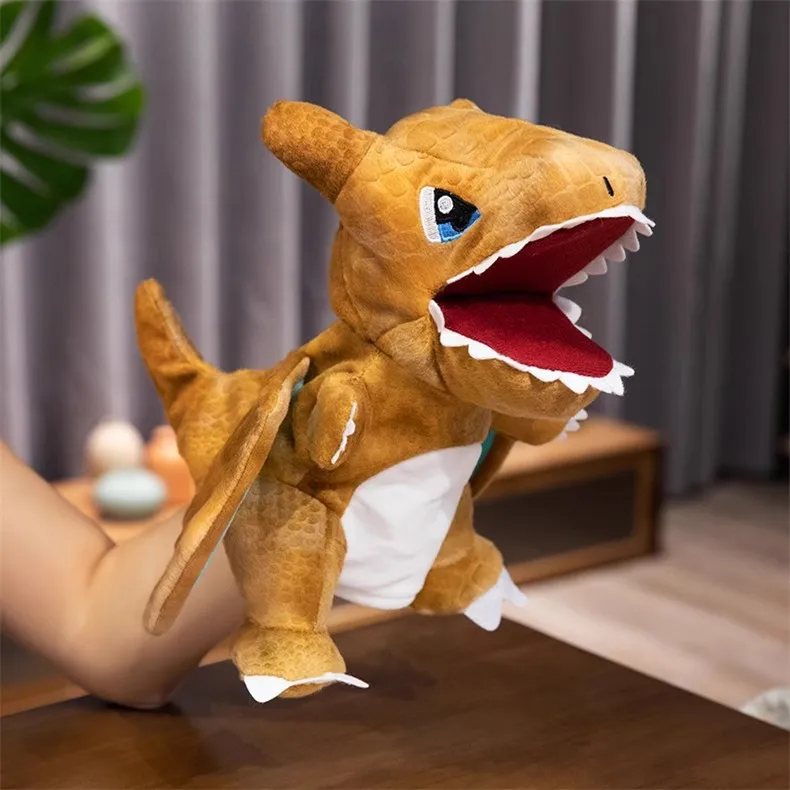 Dessin animé Triangle dinosaure tyrannosaure Rex main poupée en peluche Parent enfant poupée interactive maternelle enseignement poupée H1