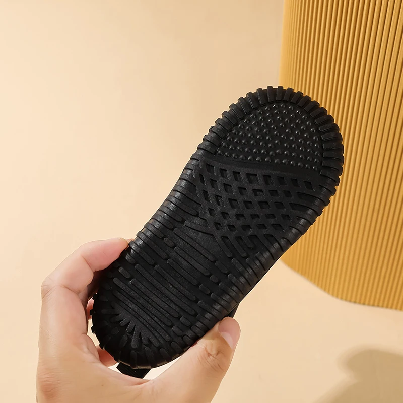 Kurze Winterstiefel für Kinder, rutschfeste, wasserdichte, weiche Plüschschuhe für Mädchen und Jungen, warme, wasserdichte Kindersneaker – Detail 3
