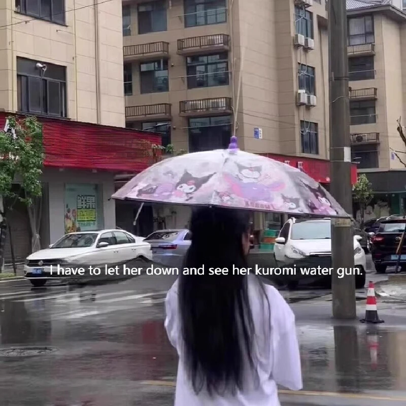 

Kuromi милый креативный зонт с распылителем воды мультфильм аниме аксессуар товары для дома модная игрушка в подарок с водяным пистолетом функция Hot Selli