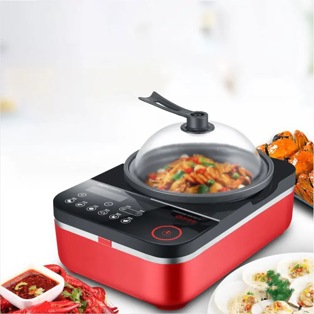 220V Household Steam Hot Pot Multifunctional Hot Pot Electric Heating Sauna Pot Seafood Steamer 2200W 15 Seconds Steam BJY2018