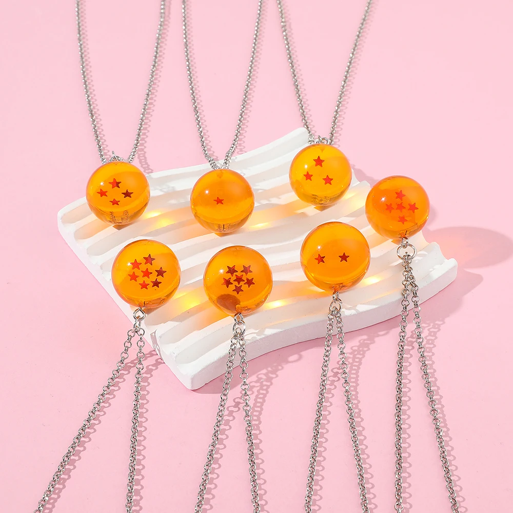 Dragon Ball Series 1-7 Planet Necklace, Goku Ball Pendant Metal Necklace for Men and Women Cosplay Accessories view 5