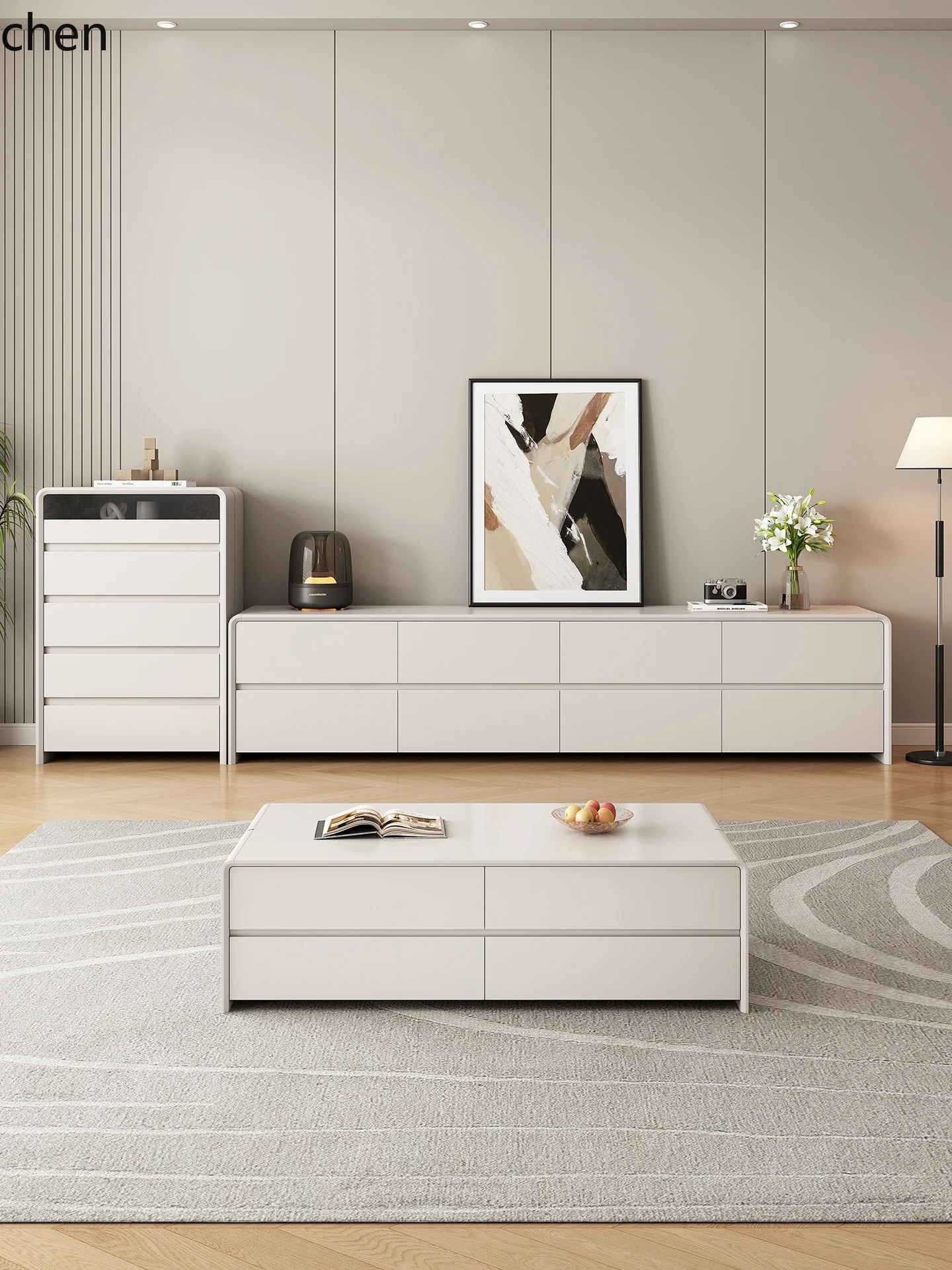 ZML Pure Solid Wood High-End Floor-Standing TV Cabinet for Living Room Home Storage Cabinet