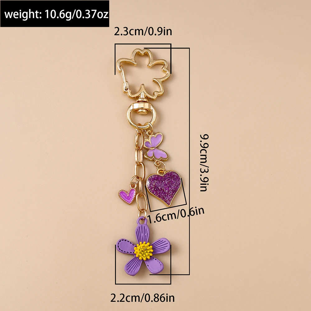 Aihua Y2K Schlüsselanhänger, modisch, niedlich, Liebesherzen, Schmetterling, Blume, Schlüsselanhänger, Ringe für Damen und Herren, Tasche, Rucksack, Hosen, Kette, Schmuck, Geschenke – Detail 21