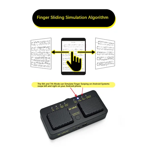 Imagen 2 del producto M-VAVE Cube Turner Pro inalámbrico Bluetooth página Turner Pedal silencioso USB recargable para iPad iPhone tableta teléfono inteligente nuevo
