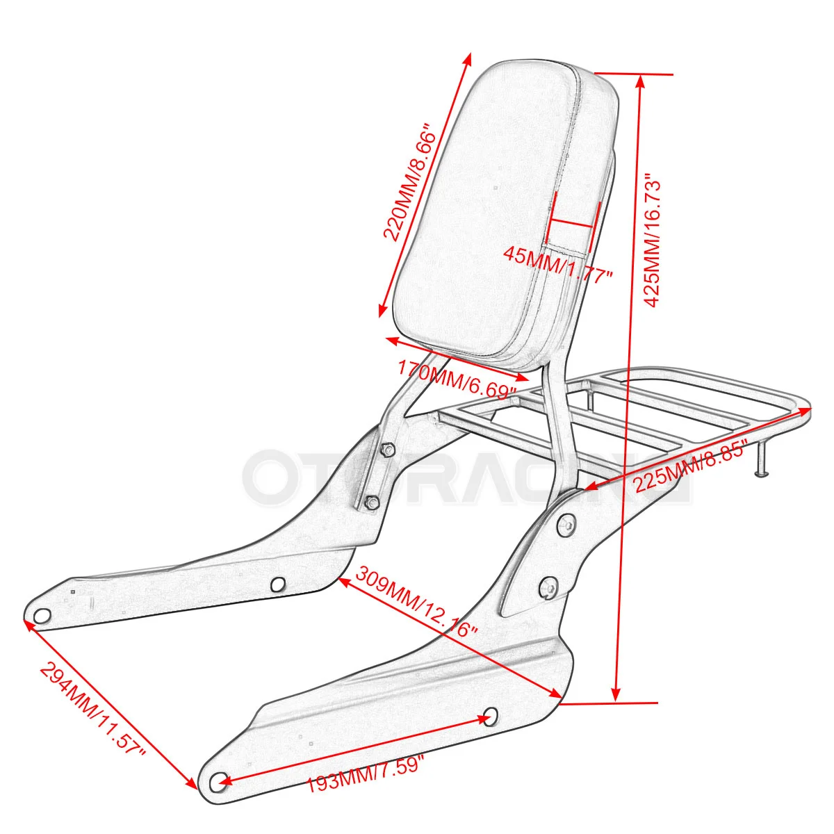 Motorcycle Passenger Chrome Backrest Sissy Bar For Honda Shadow VLX600 VT600 1999 2000 2001 2002 2003 2004 2005 2006 2007